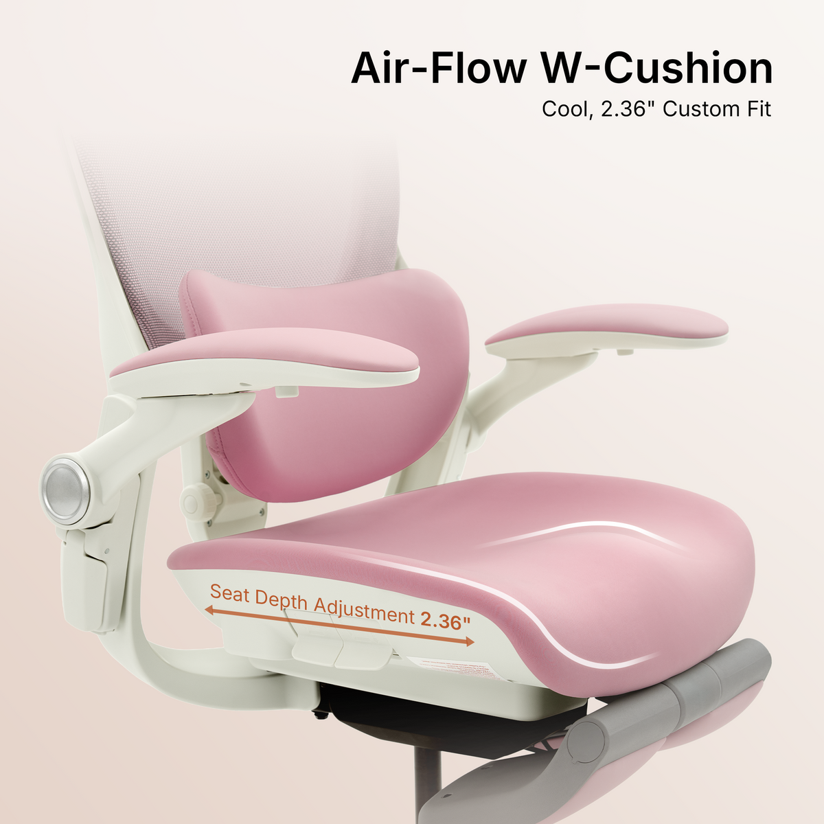 CabeVibe S2 contoured foam seat cushion with 2.36-inch adjustable seat depth for a personalized fit