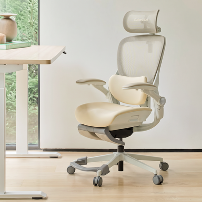 CabeVibe CabLady S2 Petite ergonomic office chair in cream for home office 